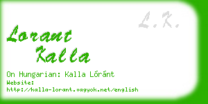 lorant kalla business card