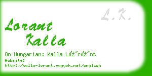 lorant kalla business card